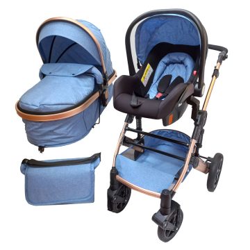 Carucior 3 in 1 albastru